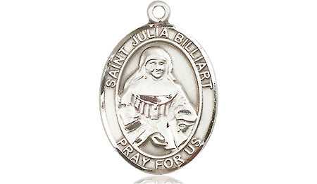 Extel Medium Oval Pewter St. Julia Billiart Medal, Made in USA