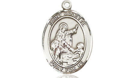 Extel Medium Oval Pewter St. Colette Medal, Made in USA