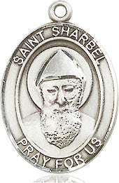 Extel Medium Oval Pewter St. Sharbel Medal, Made in USA