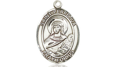 Extel Medium Oval Pewter St. Perpetua Medal, Made in USA