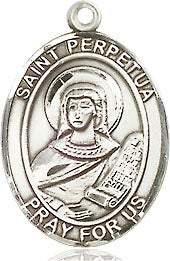 Extel Medium Oval Pewter St. Perpetua Medal, Made in USA