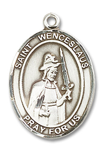 Extel Medium Oval Sterling Silver St. Wenceslaus Medal, Made in USA