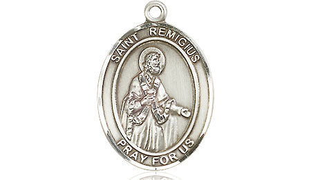 Extel Medium Oval Pewter St. Remigius of Reims Medal, Made in USA