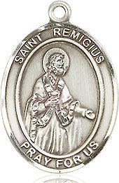 Extel Medium Oval Pewter St. Remigius of Reims Medal, Made in USA