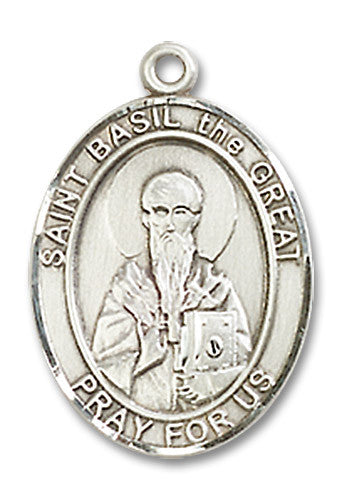 Extel Medium Oval Sterling Silver St. Basil the Great Medal, Made in USA