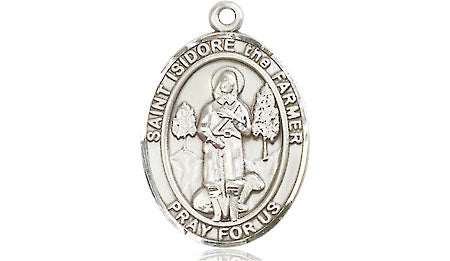 Extel Medium Oval Pewter St. Isidore the Farmer Medal, Made in USA