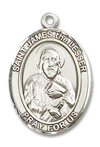 Extel Medium Oval Sterling Silver St. James the Lesser Medal, Made in USA