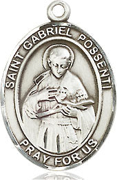 Extel Medium Oval Pewter St. Gabriel Possenti Medal, Made in USA