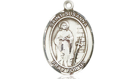 Extel Medium Oval Pewter St. Susanna Medal, Made in USA