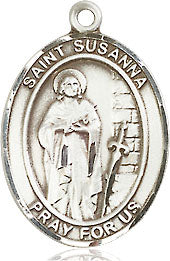 Extel Medium Oval Pewter St. Susanna Medal, Made in USA