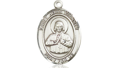 Extel Medium Oval Pewter St. John Vianney Medal, Made in USA