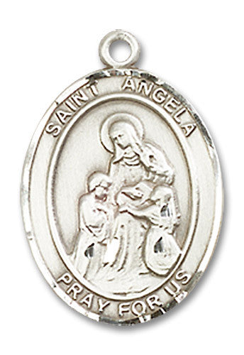 Extel Medium Oval Sterling Silver St. Angela Merici Medal, Made in USA