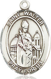 Extel Medium Oval Pewter St. Walter of Pontnoise Medal, Made in USA