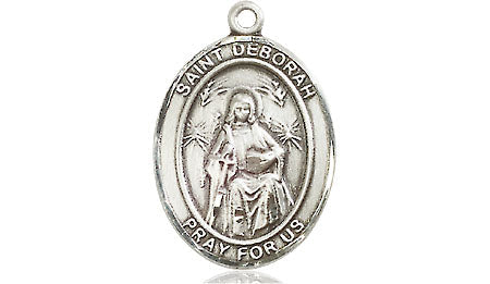 Extel Medium Oval Pewter St. Deborah Medal, Made in USA