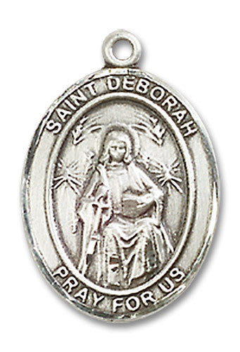 Extel Medium Oval Sterling Silver St. Deborah Medal, Made in USA