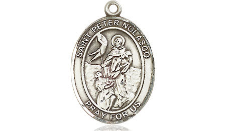 Extel Medium Oval Pewter St. Peter Nolasco Medal, Made in USA