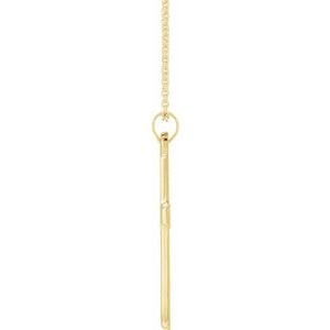 Extel Medium 14K Yellow Gold Mens Womens Religious Cross Pendant Charm