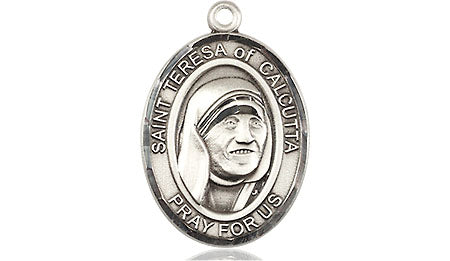 Extel Medium Oval Pewter Saint Teresa of Calcutta Medal, Made in USA