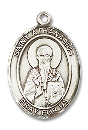 Extel Medium Oval Sterling Silver St. Athanasius Medal, Made in USA