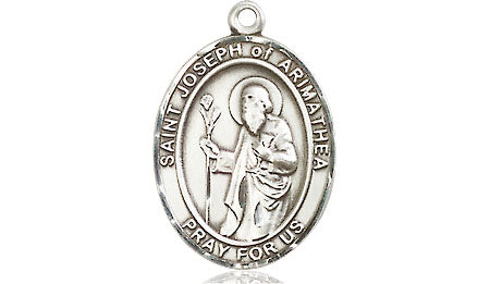 Extel Medium Oval Pewter St. Joseph of Arimathea Medal, Made in USA