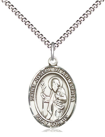 Extel Medium Oval Pewter St. Joseph of Arimathea Pendant with 18" chain, Made in USA