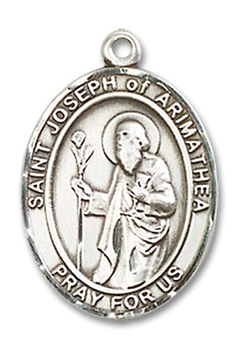 Extel Medium Oval Sterling Silver St. Joseph of Arimathea Medal, Made in USA