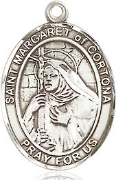 Extel Medium Oval Pewter St. Margaret of Cortona Medal, Made in USA