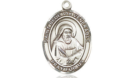 Extel Medium Oval Pewter St. Bede the Venerable Medal, Made in USA