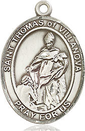 Extel Medium Oval Pewter St. Thomas of Villanova Medal, Made in USA