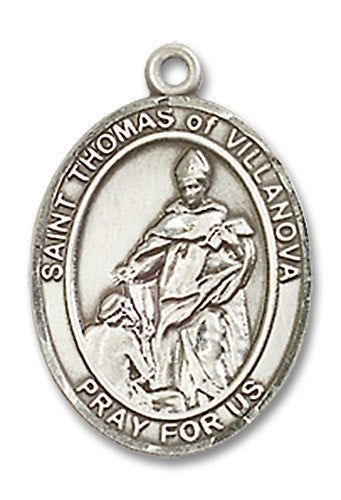 Extel Medium Oval Sterling Silver St. Thomas of Villanova Medal, Made in USA