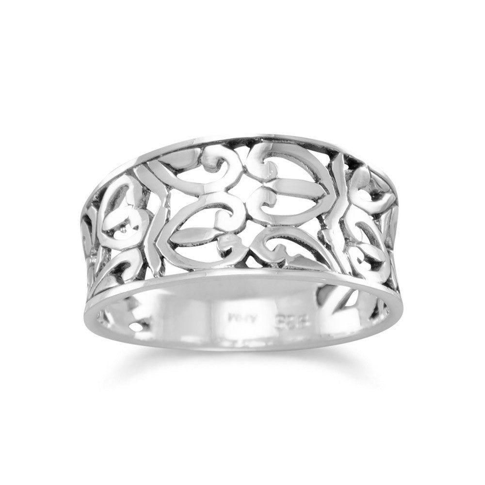 Extel Oxidized Heart Design Ring