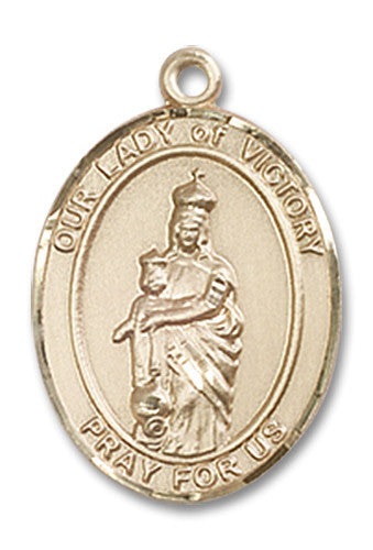 Extel Medium Oval 14kt Gold Filled Our Lady of Victory Medal