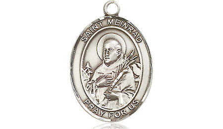 Extel Medium Oval Pewter St. Meinrad of Einsideln Medal, Made in USA