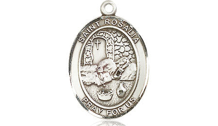 Extel Medium Oval Pewter St. Rosalia Medal, Made in USA