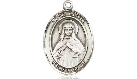 Extel Medium Oval Pewter St. Olivia Medal, Made in USA