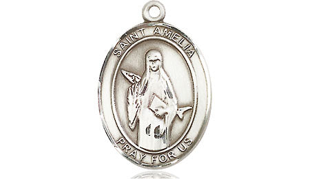 Extel Medium Oval Pewter St. Amelia Medal, Made in USA