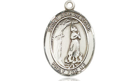 Extel Medium Oval Pewter St. Zoe of Rome Medal, Made in USA