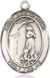 Extel Medium Oval Pewter St. Zoe of Rome Medal, Made in USA