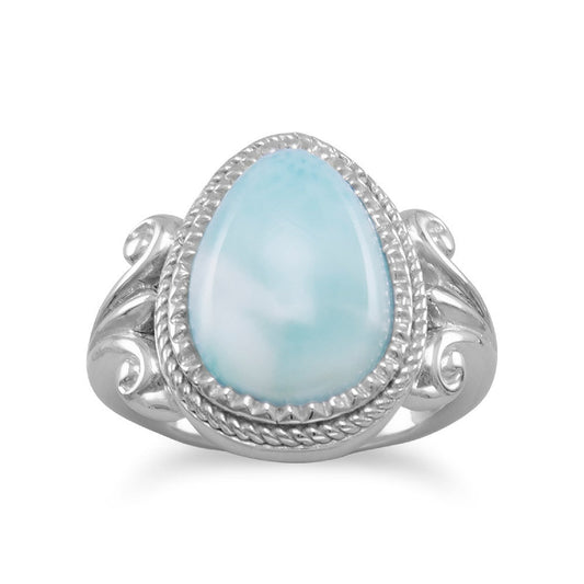 Extel Pear Shape Larimar Ring