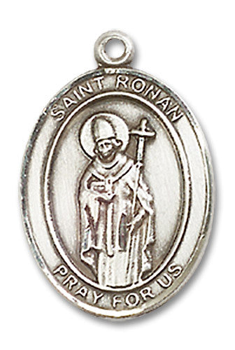 Extel Medium Oval Sterling Silver St. Ronan Medal, Made in USA