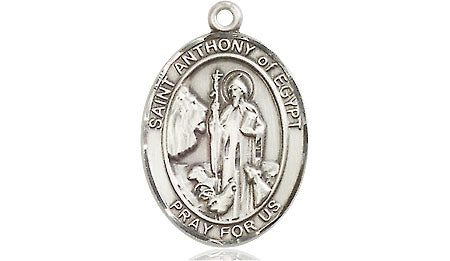 Extel Medium Oval Pewter St. Anthony of Egypt Medal, Made in USA