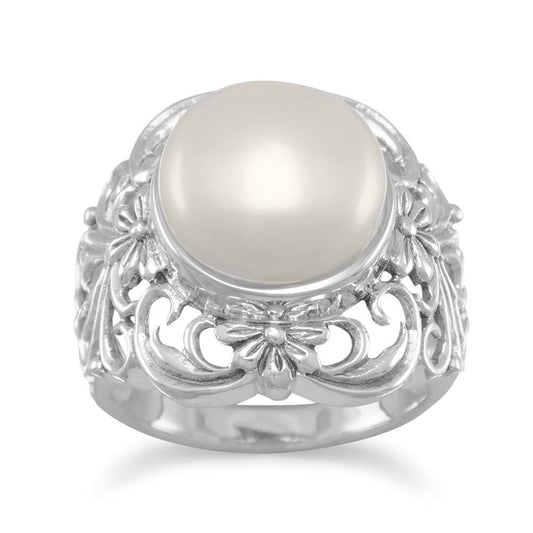 Extel Ornate Cultured Freshwater Pearl Ring