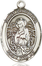 Extel Medium Oval Pewter St. Christina the Astonishing Medal, Made in USA