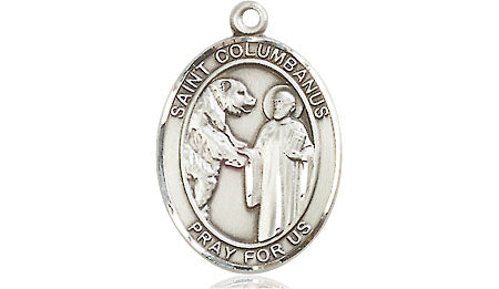 Extel Medium Oval Pewter St. Columbanus Medal, Made in USA