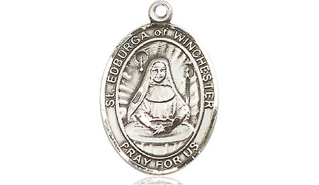 Extel Medium Oval Pewter St. Edburga of Winchester Medal, Made in USA