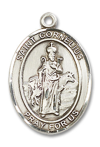 Extel Medium Oval Sterling Silver St. Cornelius Medal, Made in USA