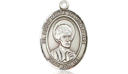 Extel Medium Oval Pewter St. Louis Marie de Montfort Medal, Made in USA