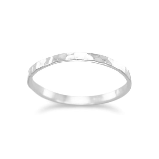 Extel Thin Polished Hammered Band