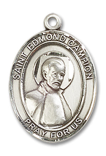 Extel Medium Oval Sterling Silver St. Edmund Campion Medal, Made in USA