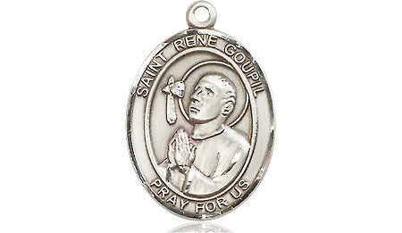 Extel Medium Oval Pewter St. Rene Goupil Medal, Made in USA